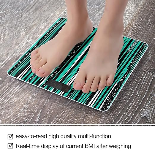 Striped Blue Scale for Body Weight Digital Bathroom Scale Accurate Smart Weight Scales with Large Display Weighing Machine High Precision Scales