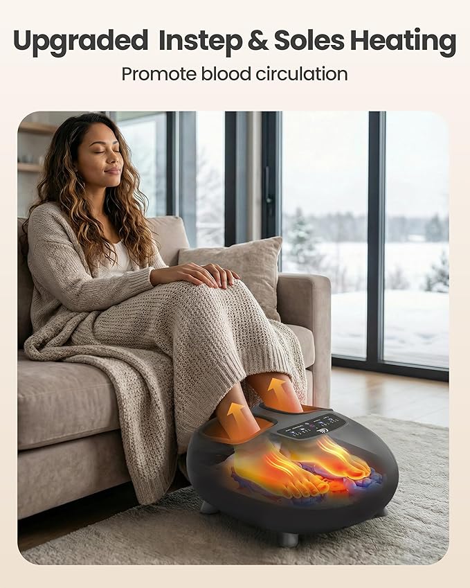 CILI Shiatsu FSA Foot Massager with Heat and Compression Knead Rolling HSA Feet Massager for Neuropathy Plantar Fasciitis Remote Control Up to Men Size 14 Christmas Gifts for Men Women