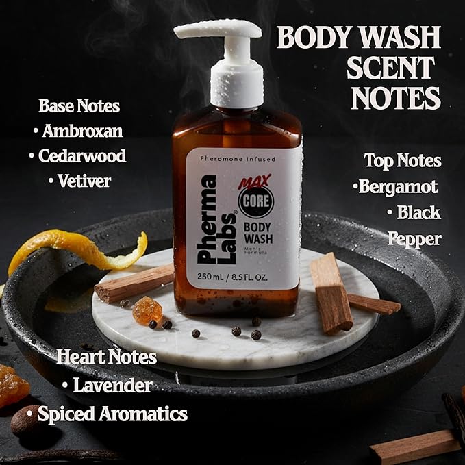 Pheromone Body Wash for Men – MAX CORE Attraction Formula to Turn Heads &amp Smell Irresistible – Fresh Masculine Scent – 8.5 oz