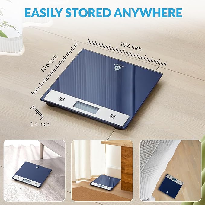 Pursonic Talking Bathroom Scale for Body Weight - 400lb Digital Weight Scale with 5mm Tempered Glass Clear LCD Display &amp Auto Shut Off - Accurate &amp Instant Scales for Body Weight