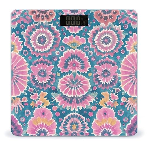 Tie Dye Printed Scale for Body Weight Smart Scales Digital Bathroom Scale High Precision Weighing Scales with Large Display Weighing Machine for People