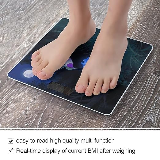 Hummingbird Weight Scale Large Digital Bathroom Scales with Bright LED Display Non Slip Digital Scale and Step On Fashion Weighing Machine for Body