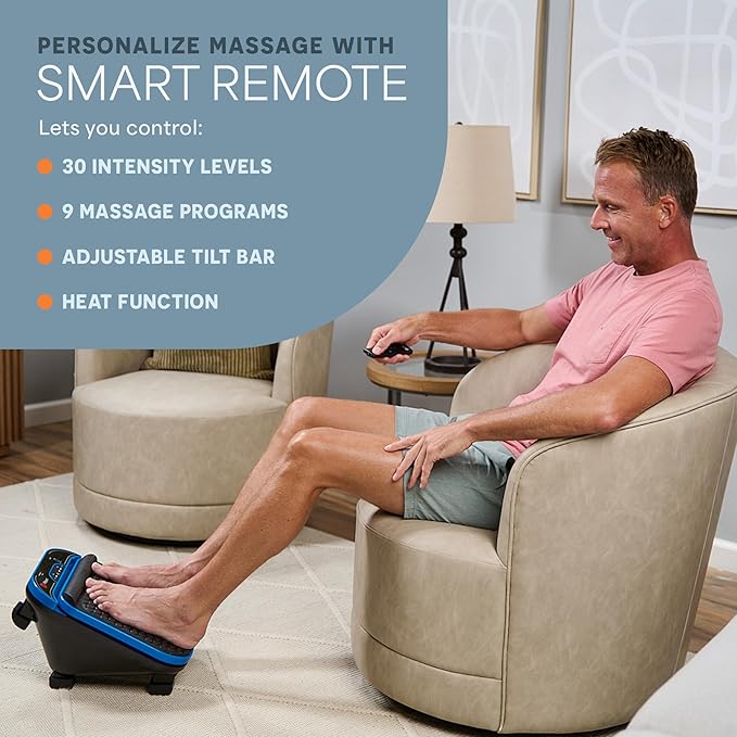LifePro VibraFlow Foot Massager for Neuropathy - Relaxing Calf and Foot Therapy with Heat Option for Maximum Soothing Relief - Massager for Blood Circulation and Revitalization