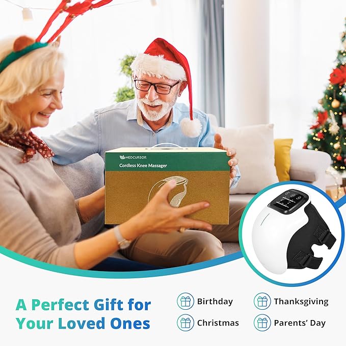 Medcursor Knee Massager with Heat Knee Massage with 3 Heating Levels &amp 3 Vibration Modes Heated Knee Massager with Large LED Screen
