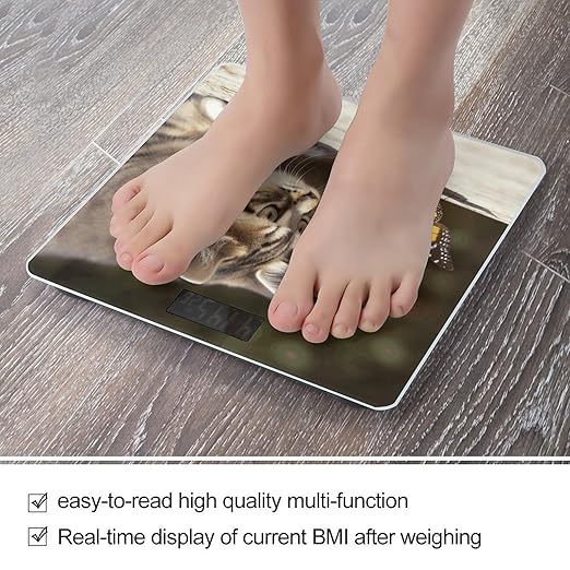Cat and Butterfly Scale for Body Weight Sturdy Tempered Glass Weighing Scales with LCD Display Accurate Digital Bathroom Scale Convenient Body Fat Smart Scales 400lb