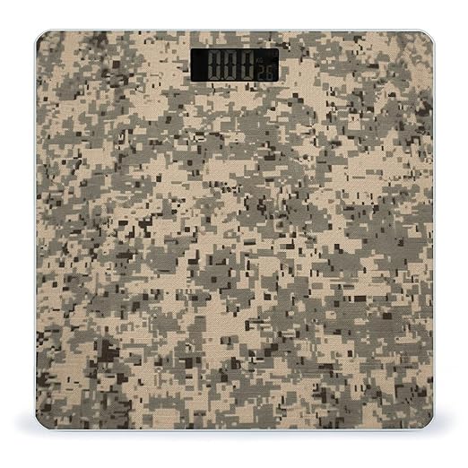 Army Digital Camouflage Weight Scale Large Bathroom Scales Digital Weight with Bright LED Display Non Slip Automatic Weighing Scale Fashion Weighing Machine for Body