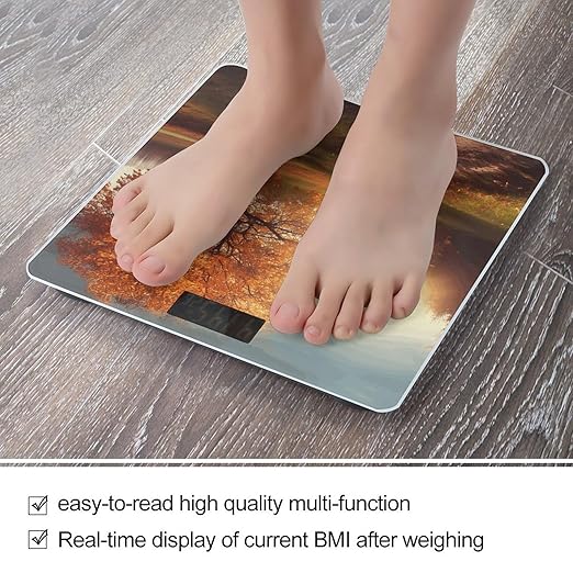 Autumn Scene Smart Scale for Body Weight Accurate Bathroom Scale with LED Display Digital Weight Scales Weighing Machine High Precision Scales for Bath Home