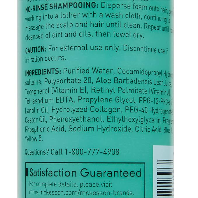 McKesson Rinse-Free Foam Cleanser with Aloe 9 oz [3 Count] Vitamin A and E - Body Wash &amp Shampoo for Elderly Hospital Grade Cucumber Melon