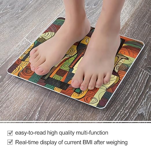 Wine Bottle Art Bathroom Scale Rounded Smart Scale for Body Weight Automatic Power On/Off Weight Scales Accurate Bathroom Digital Scales for Pet Home Bedroom Kitchen
