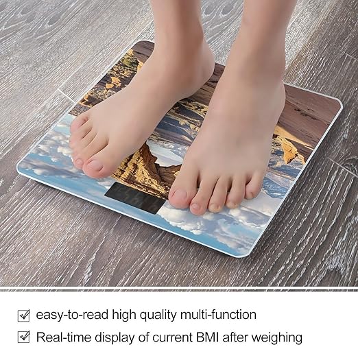 Arches National Park Scale for Body Weight Digital Bathroom Scale Toughened Glass High Precision Scales for Body Weight with Large LCD Backlight Display Weight Scales