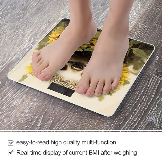 Sloth Sunflower Scale for Body Weight Digital Bathroom Scale Accurate Smart Weight Scales with Large Display Weighing Machine High Precision Scales