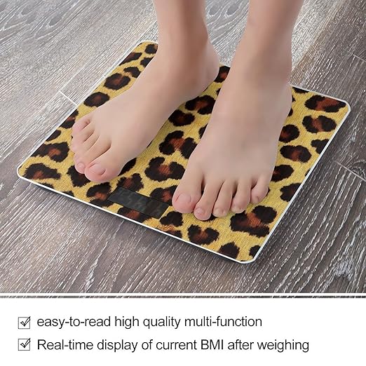 Men's Fashion Automatic Switch Digital Bathroom Weighing Scale Smart Scale Leopard Cheetah Print