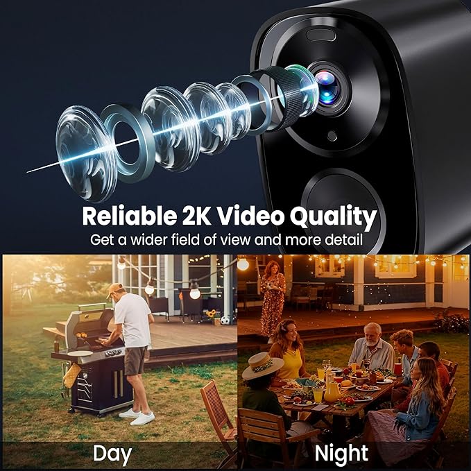2026 Enhanced 2K UHD Security Cameras Wireless Outdoor – Free Cloud &amp SD Storage Dual-Band WiFi 2.4G/5G Full-Color Night Vision 6-Month Battery Motion Alerts IP66 Weatherproof 2-Way Talk