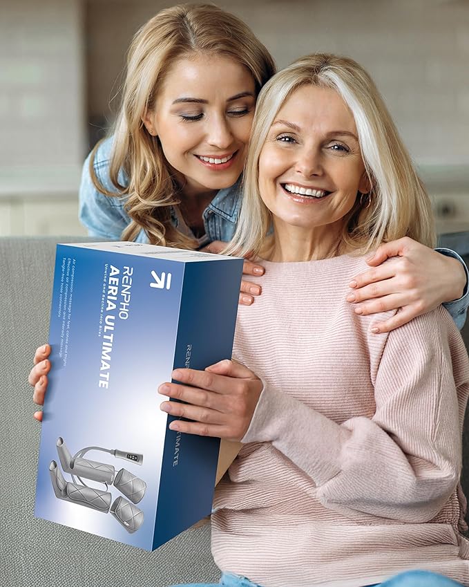 RENPHO Compression Leg Massager Air Compression Massager for Circulation Pain Relief Effective for Father Mother Reduce Swelling-Blue