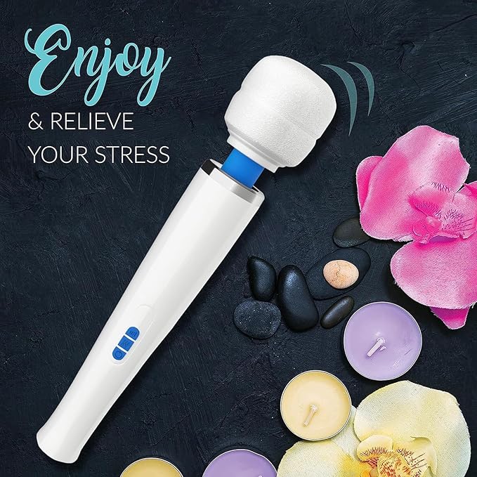 Therapeutic Cordless Massager - Powerful Massage Tool Handheld 8 Speeds 20 Patterns - Rechargeable Hand Massagers for Sore Muscles - Hand Held Massage Wand Tool for Neck &amp Back