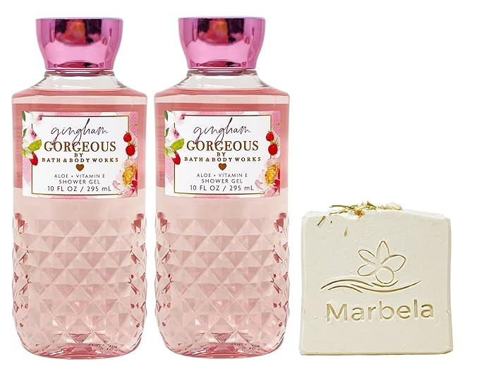 Bath &amp Body Works Gingham Gorgeous - Pack of Two - Shower Gel With Wild Jasmine Soap.