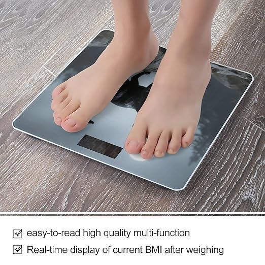 Black Cat Weight Scale Cute Bathroom Scale for Body Highly Accurate Digital Weighing Machine for People Compact LCD Display Scales with Sturdy Toughened Glass Scales