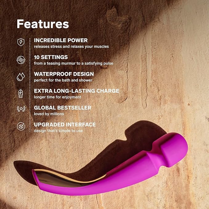 LELO Body Massager Large - Handheld Full Body Massager for Waterproof Experience Perfect for Body and Neck Hand Held Massagers Vibrating Black