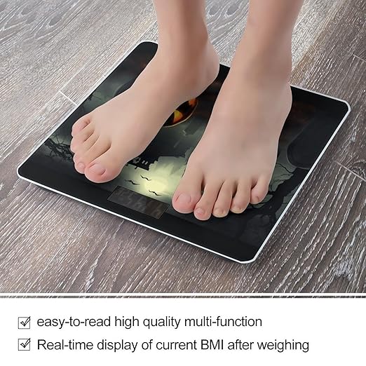 Halloween Horror Scale for Body Weight High Precision Digital Weight Scales with LCD Display Anti-Slip Sturdy Slim Tempered Glass Bathroom Scale for Home Use