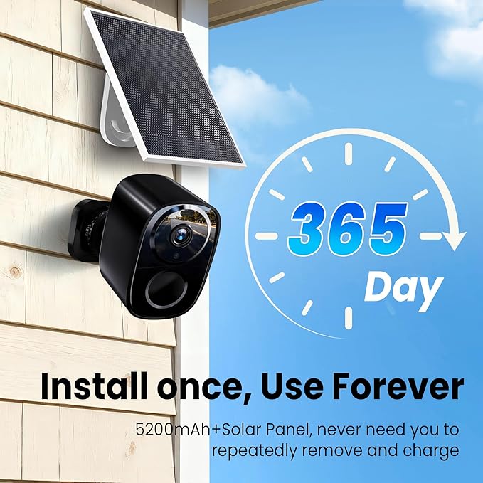 2026 Upgraded 2K Wireless Outdoor Security Cameras with Solar Panels Free Cloud Storage AI Motion Detection Spotlight &amp Siren Alarm 2-Way Talk IP66 Waterproof