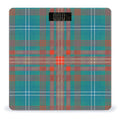 Digital Glass Plaid Orange Turquoise Check TartanBathroom Scale Scale for Body Weight Digital Bathroom Weighing Machine Battery Powered Measures Weight Up to 400 Lb Capacity