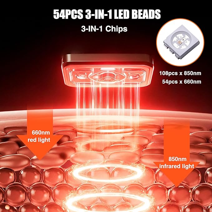 Red Light Therapy Vibration Knee Massager Vibration &amp Heat - 5 Massage Zones 660nm &amp 850nm Wavelengths Rechargeable Heating Pad Knee Wrap Gift for Men and Women