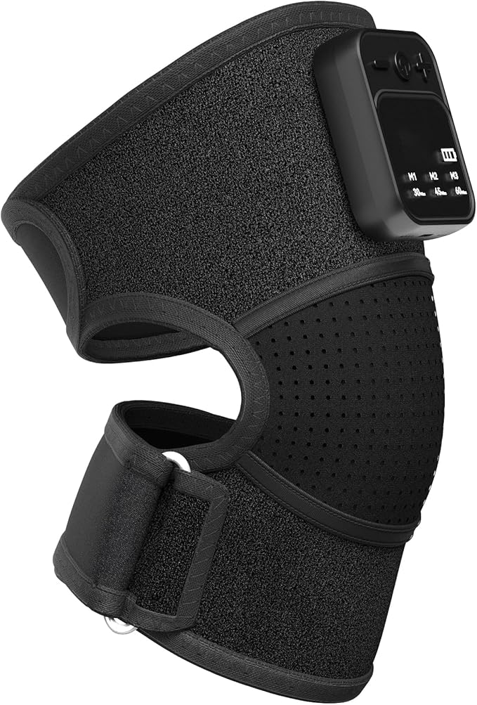 Knee Massager with Heat and Red Light Therapy for Pain Relief: Cordless Heated Knee Brace V6.0[2025 Upgraded] - Infrared Heat and Vibration Massage