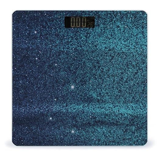 Teal Glitter Smart Scale for Body Weight Accurate Bathroom Scale with LED Display Digital Weight Scales Weighing Machine High Precision Scales for Bath Home