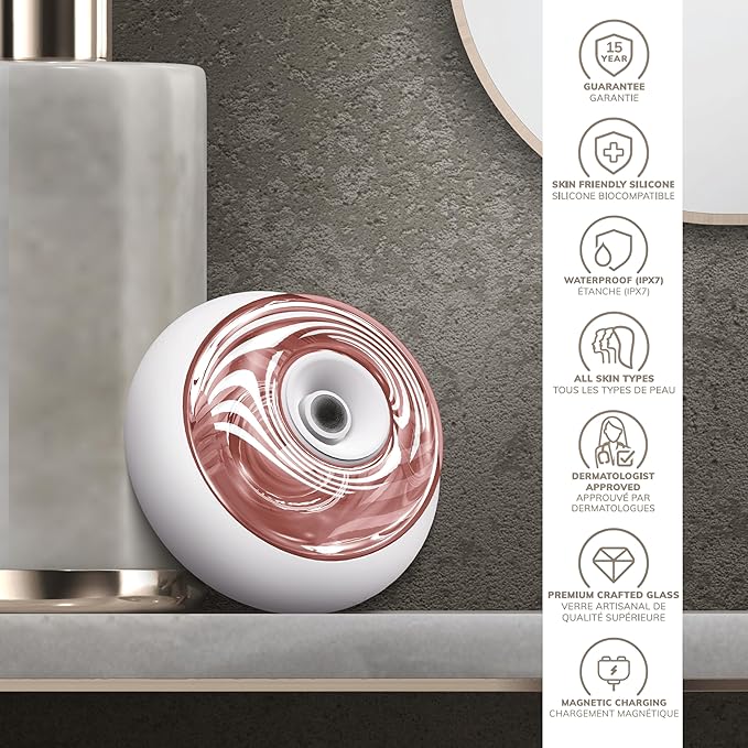 GESKE SmartAppGuided™ Sonic Cool &amp Warm Face &amp Body Massager | 9 in 1 | Electric Massager | Face &amp Body | Battery-Free Cooling &amp Warming | Firms Relaxes &amp De-Puffs Skin | with Sma