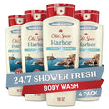 Old Spice Cleansing Body Wash for Men 24/7 Shower Fresh with Lasting Scent Cleanse &amp Refresh Gentle on Skin Vitamin B3 Harbor with Coastal Breeze + Driftwood Scent 18 oz (Pack of 4)