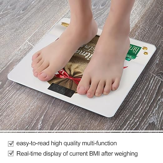 Christmas Sack Present Scale for Body Weight Highly Accurate Digital Bathroom Body Scale Digital Bathroom Scales for People Anti-Slip Large LCD Display Smart Scales