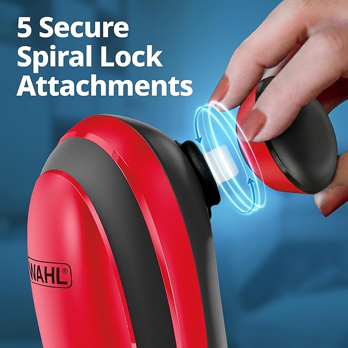 Wahl Cordless Lithium Ion Deep Tissue + Percussion Massager for Neck and Shoulder Pain Massage Tool with 5 Modes &amp Attachments That Provide Joint and Sciatica Pain Relief FSA Eligible – 3025692