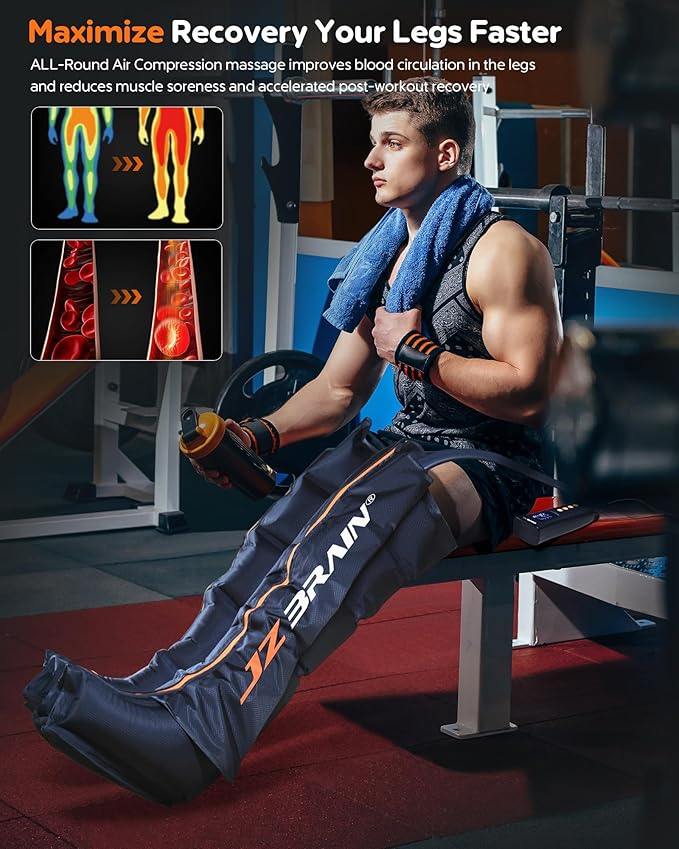 Sequential Air Compression Recovery System : Professional Full Leg Compression Boots for Circulation and Pain Relief - Sequential Device for Muscle Relaxation