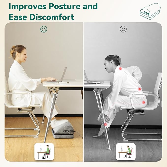 Snailax Hand Massager with Heat &amp Foot Rest Under Desk at Work