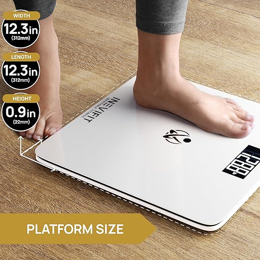 INEVIFIT Bathroom Scale &amp Digital Kitchen Scale Fitness Bundle Complete Body Composition and Nutrition Tracking Solution with Batteries Included