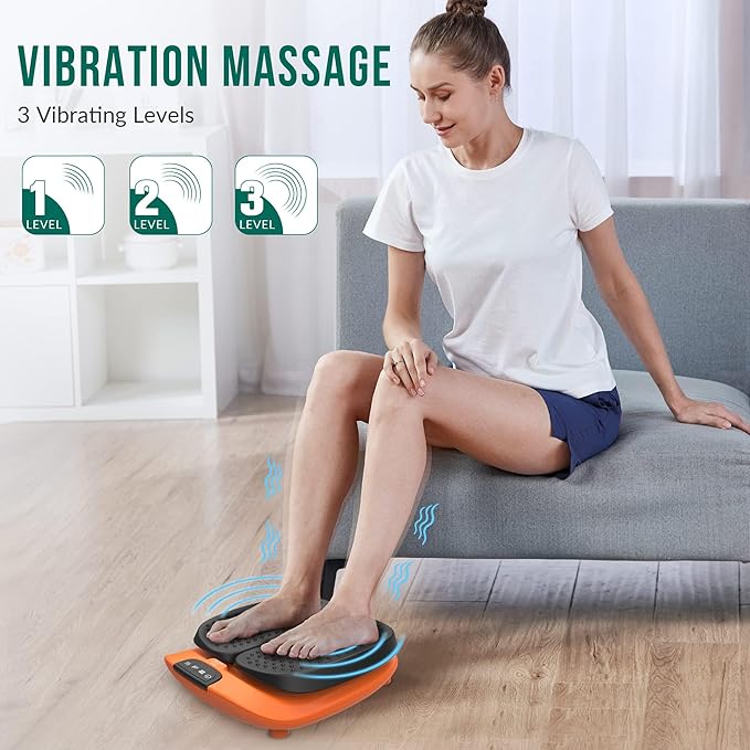Snailax Vibration Foot Massager with Heat App Control Adjustable Vibration Electric Foot Massager Machine for Circulation Plantar Fasciitis Pain Remote Control