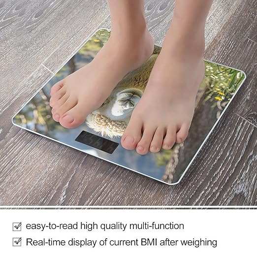 Lamb Bathroom Scale for Body Weight with High Precision Large LCD Backlight Display Digital Weighing Scale with BMI Capacity Up to 180kg