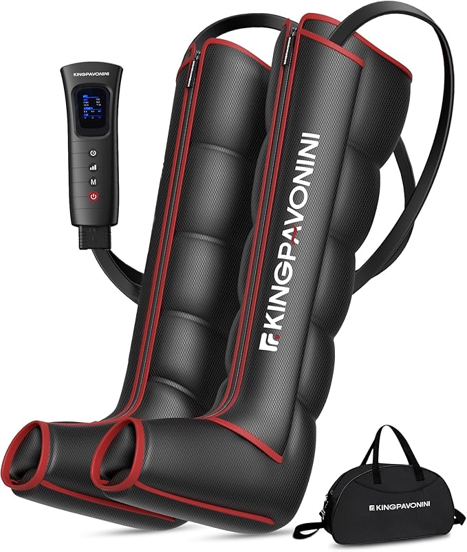 KingPavonini Leg Compression Massager for Circulation Professional Air Compression Boots Sequential Full Leg Massager for Circulation and Pain Relief FSA Recovery Boots for Athletes Men Women