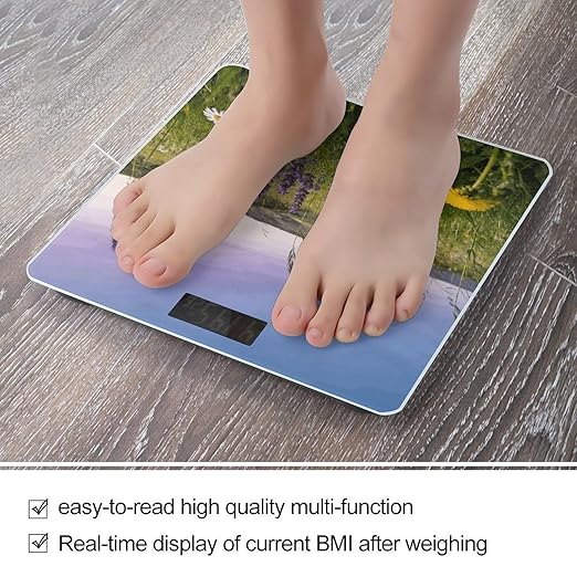 Meadow Smart Scale for Body Weight Digital Bathroom Scale Toughened Glass Weight Scale with Large LCD Backlight Display High Precision Scales Weighing Machine