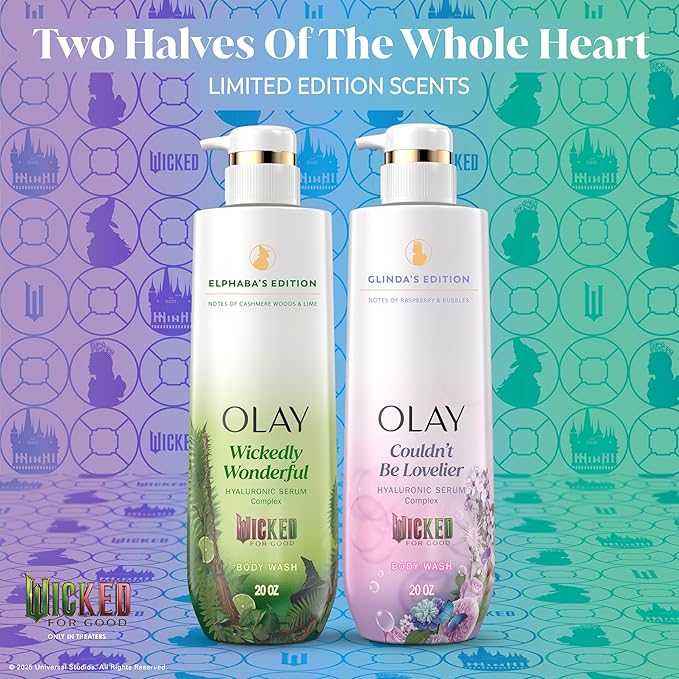 Olay Wicked Body Wash + Secret Invisible Solid Antiperspirant Deodorant Bundle Wickedly Wonderful Elphaba’s Edition Cashmere Woods &amp Lime Scent 20 fl oz + 2.6 oz (Pack of 2)