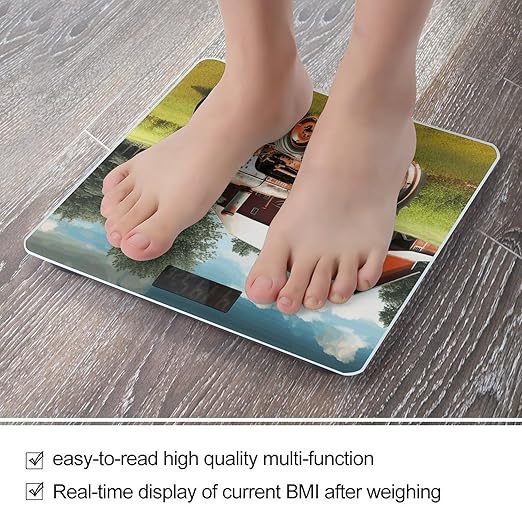 Company Farm Tractor Scale for Body Weight Safe Rounded Corners Tempered Glass Digital Bathroom Scale LED Display 400lb Capacity Weight Scales with High Precision Sensors