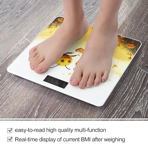 Bee Love Honey Bathroom Scale Weight Scale for Body WeightHighly Accurate Digital Weighing Machine Clear LED Display Digital Bathroom Body Scale 400lb/182kg