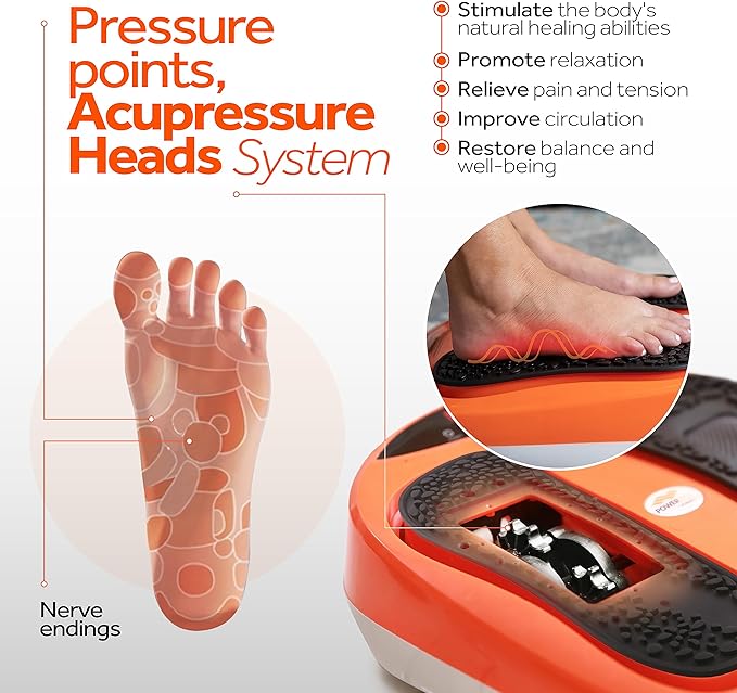 Power Legs Electric Foot Massager Machine with Remote Control Adjustable Speed Vibration - Calf Massager - Feet Massager for Neuropathy Pain Relief Plantar Fasciitis Leg Blood Circulation (Orange)