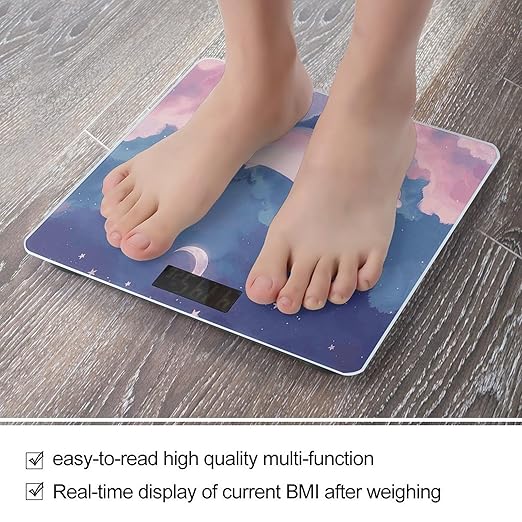 Whale in Clouds Smart Scale for Body Weight Accurate Bathroom Scale with LED Display Digital Weight Scales Weighing Machine High Precision Scales for Bath Home