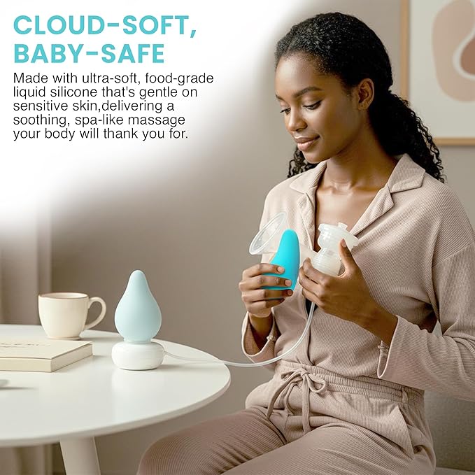 A Mother's Love AML Lactation Massager for Milk Flow Enhancement Relieve Clogged Ducts Engorgement Relief (Teal 2pck)