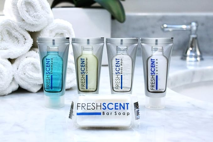 Freshscent Body Wash 1oz (100 Pack) Hotel Travel Size Bulk Amenities and Toiletries for Hospitality