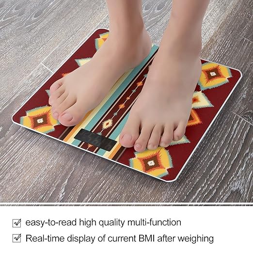 Digital Bathroom Weighing Scale Energy Saving Scale Smart Scale for Body Weight Indiana Western Southwest Ethnic Tribal Navajo