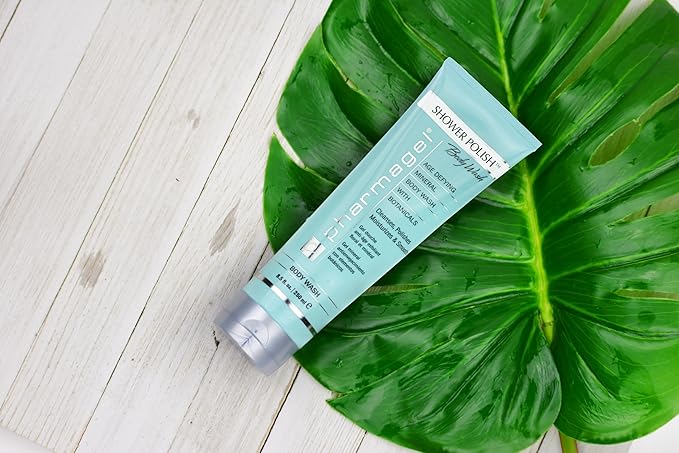 Pharmagel Shower Polish Cleanser | Natural Moisturizing and Exfoliating Body Wash | Suitable for all Skin Types - 8.5 fl oz