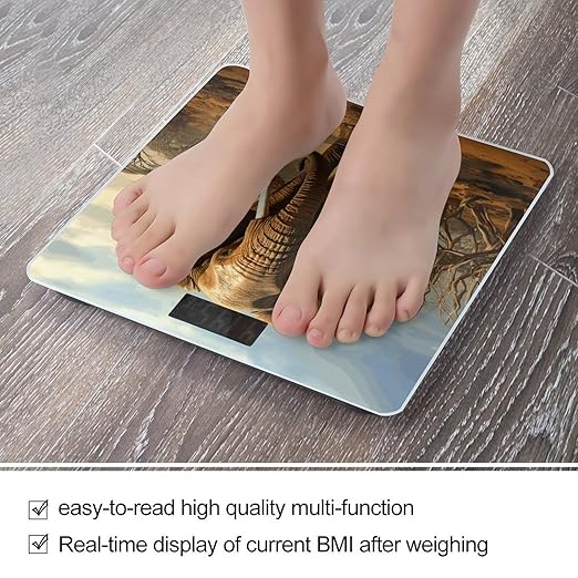 Elephant Animals Scale for Body Weight Accurate Digital Bathroom Scale Toughened Glass High Precision Scales Smart Weight Scales with Large LCD Backlight Display Weighing Machine