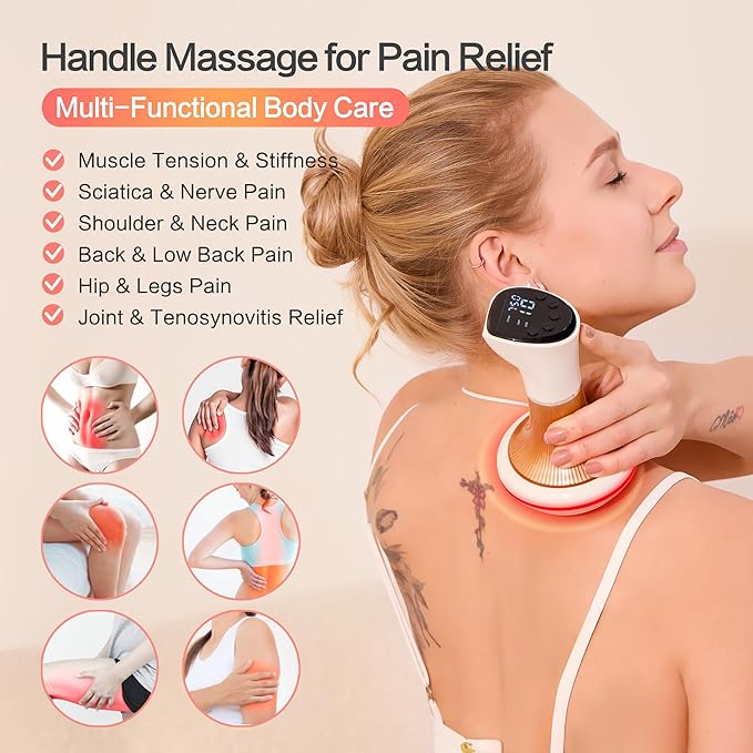 Lymphatic Massager for Lymphatic Drainage Massage &amp Anti Cellulite Massage Lymphatic Drainage Massager Tool 40 Intensity Heated-EMS-Vibration with Red Light Therapy